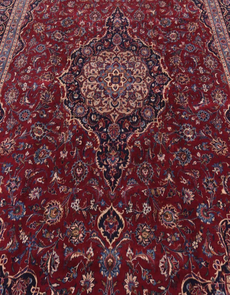 Detail image of  9' 9 x 12' 10  Hand Knotted Mashad Persian Wool Rug