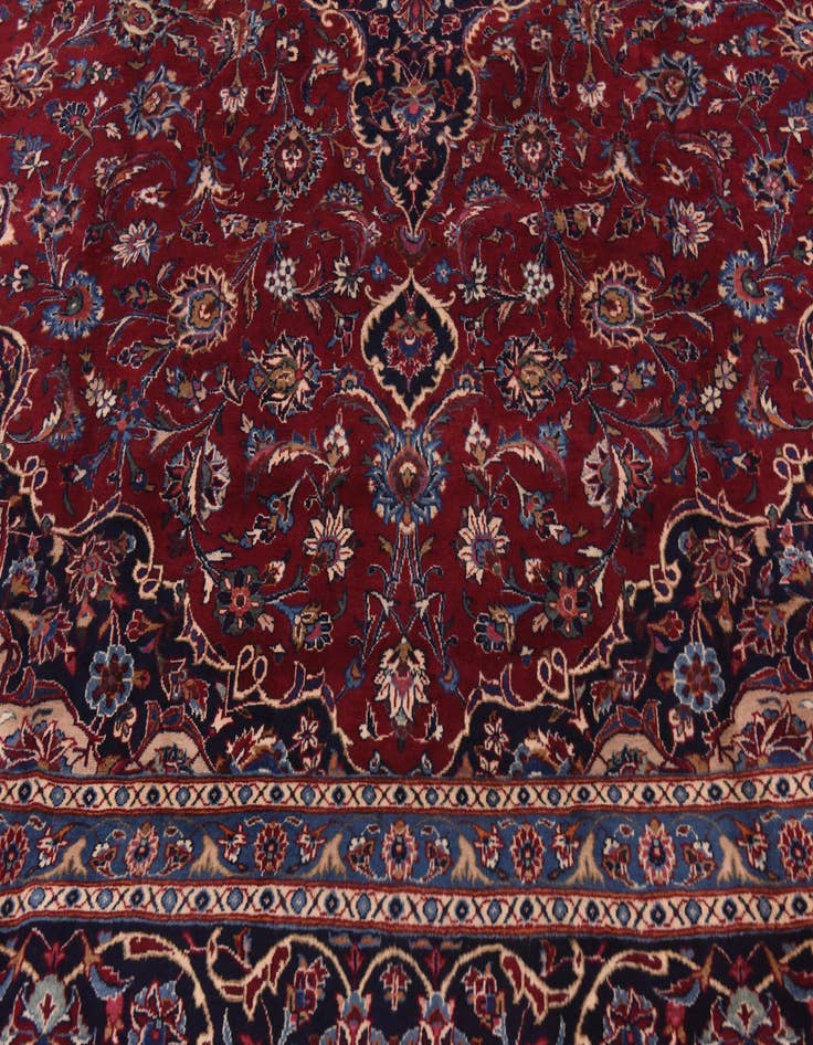 Detail image of  9' 9 x 12' 10  Hand Knotted Mashad Persian Wool Rug