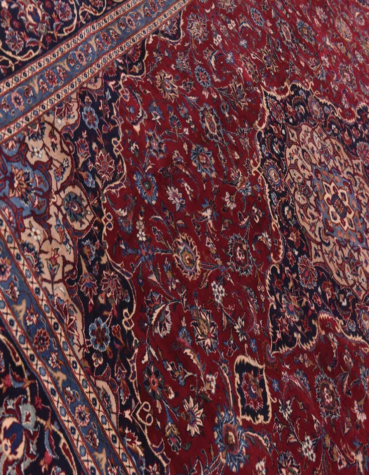 Detail image of  9' 9 x 12' 10  Hand Knotted Mashad Persian Wool Rug