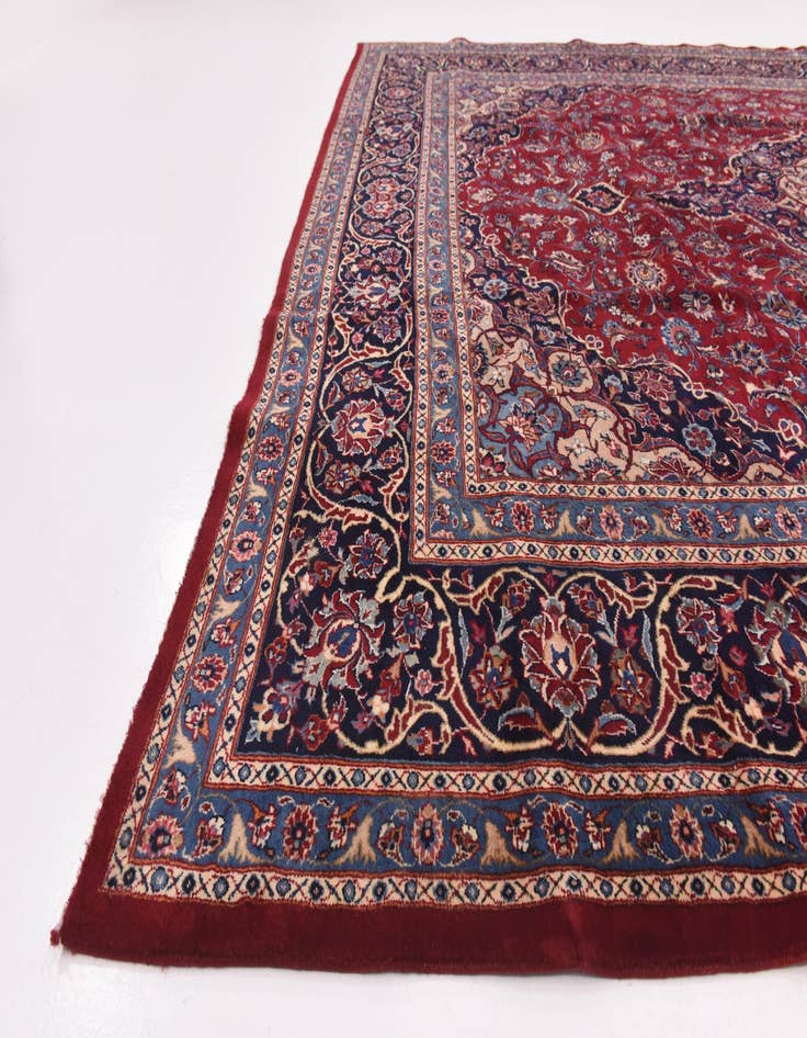 Detail image of  9' 9 x 12' 10  Hand Knotted Mashad Persian Wool Rug