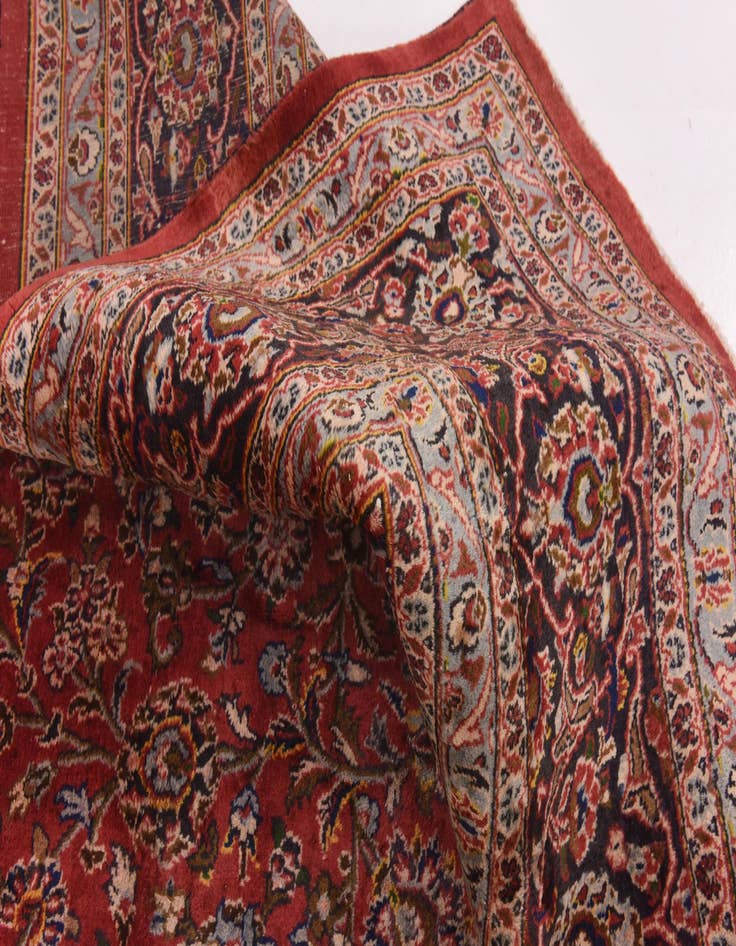 Detail image of  9' 6 x 13'  Hand Knotted Mashad Persian Wool Rug