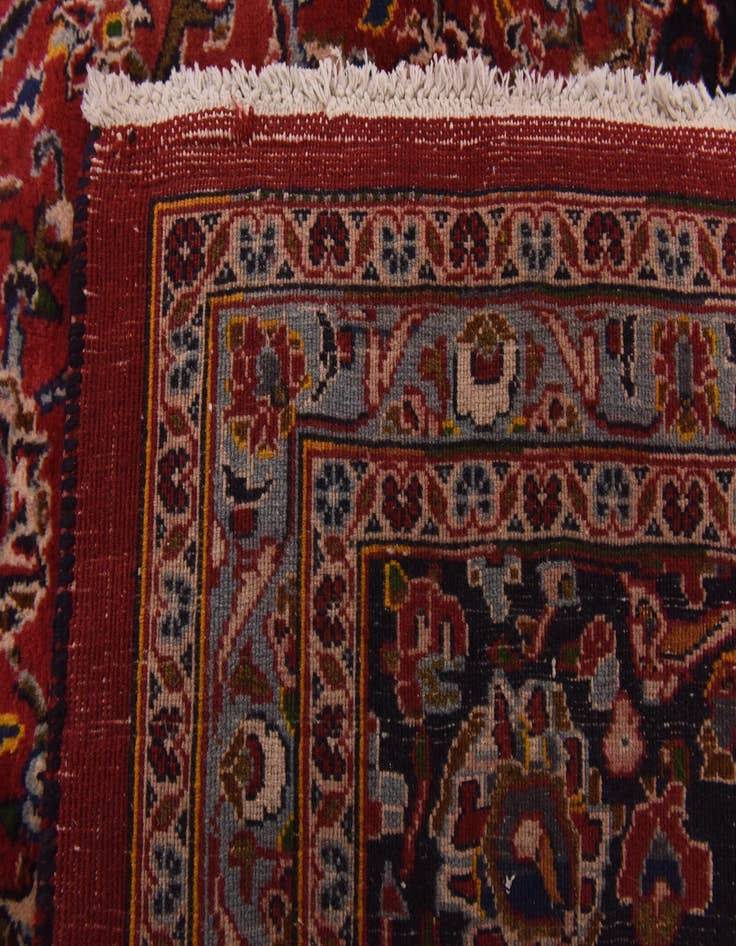 Detail image of  9' 6 x 13'  Hand Knotted Mashad Persian Wool Rug