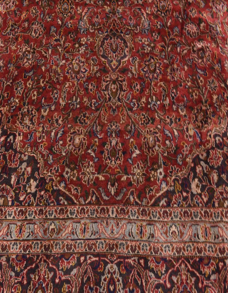 Detail image of  9' 6 x 13'  Hand Knotted Mashad Persian Wool Rug