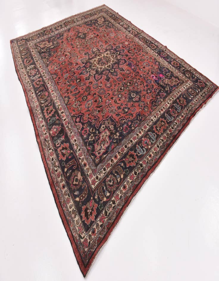 Detail image of  10' x 12' 6  Hand Knotted Mashad Persian Wool Rug