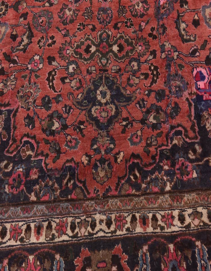 Detail image of  10' x 12' 6  Hand Knotted Mashad Persian Wool Rug