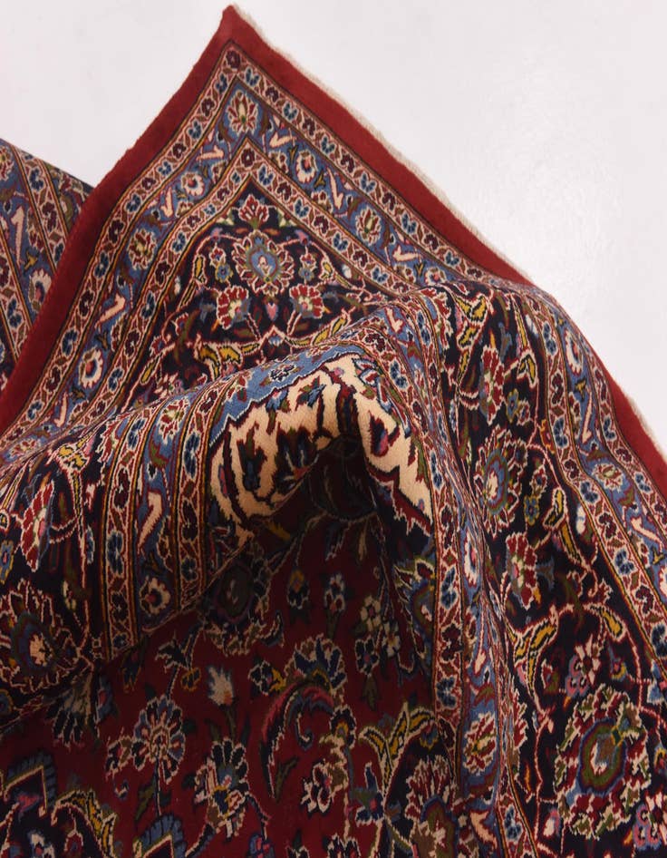 Detail image of  9' 6 x 13'  Hand Knotted Mashad Persian Wool Rug