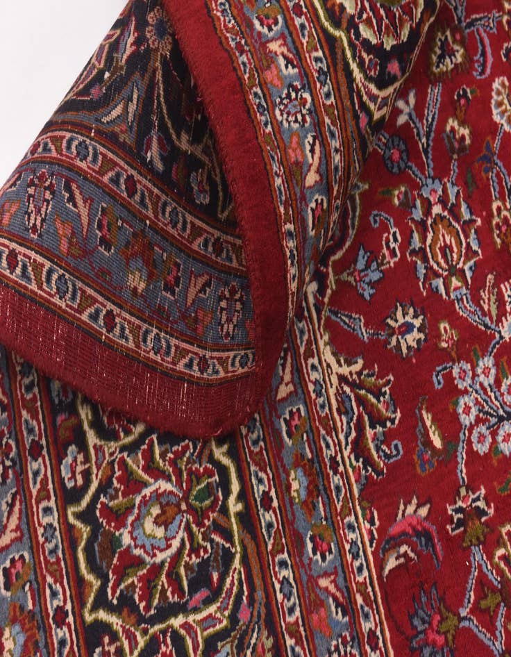 Detail image of  9' 7 x 13'  Hand Knotted Mashad Persian Wool Rug