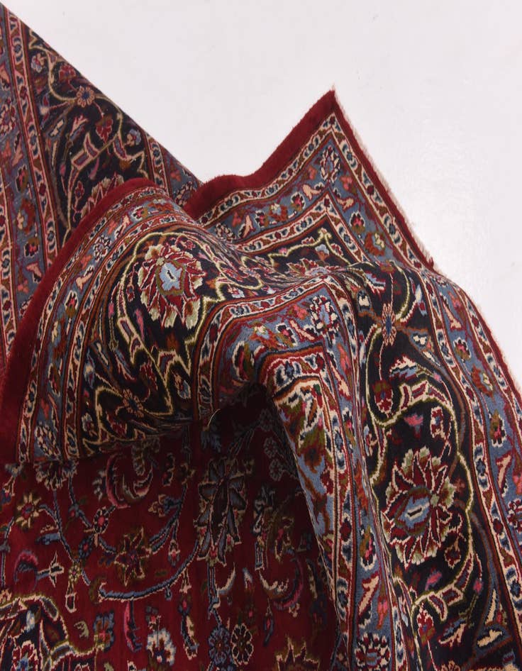 Detail image of  9' 7 x 13'  Hand Knotted Mashad Persian Wool Rug