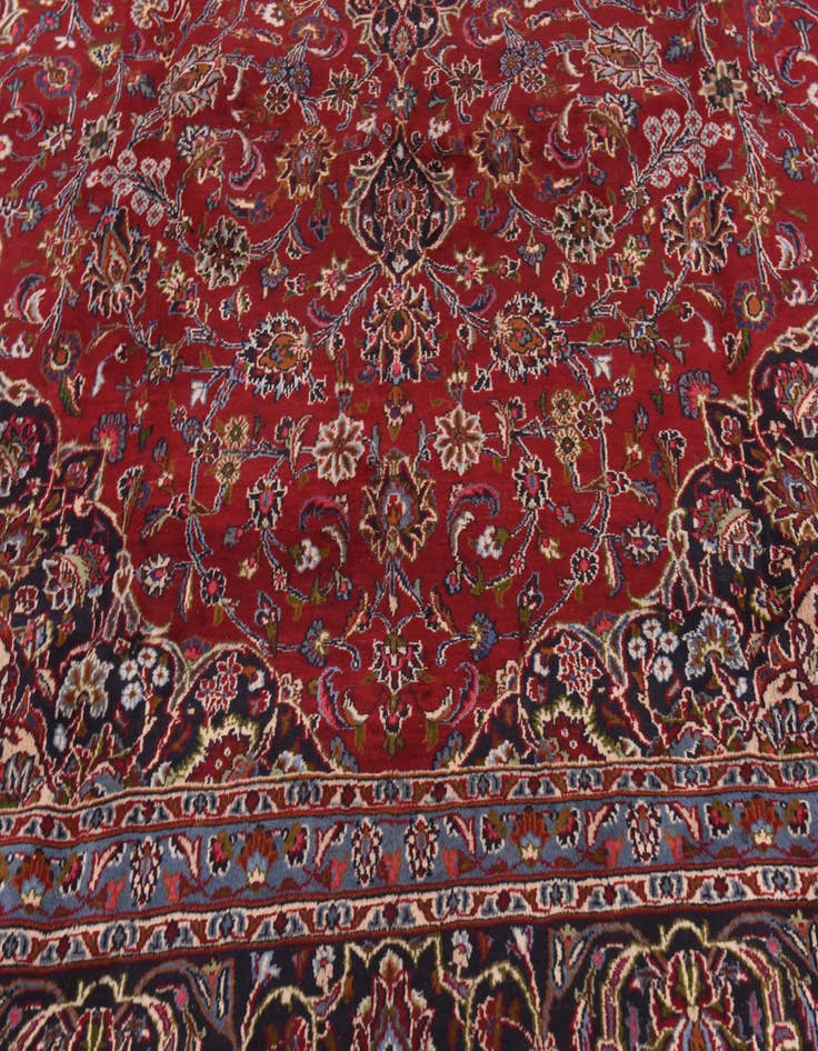 Detail image of  9' 7 x 13'  Hand Knotted Mashad Persian Wool Rug