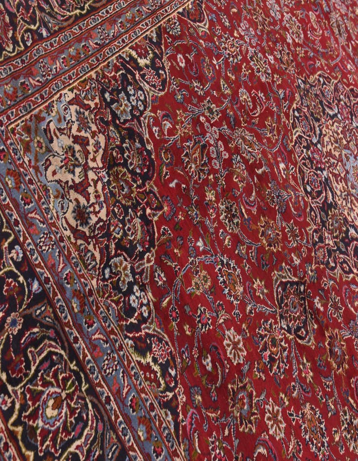 Detail image of  9' 7 x 13'  Hand Knotted Mashad Persian Wool Rug