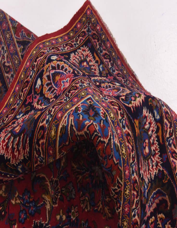 Detail image of  9' 8 x 12' 10  Hand Knotted Mashad Persian Wool Rug