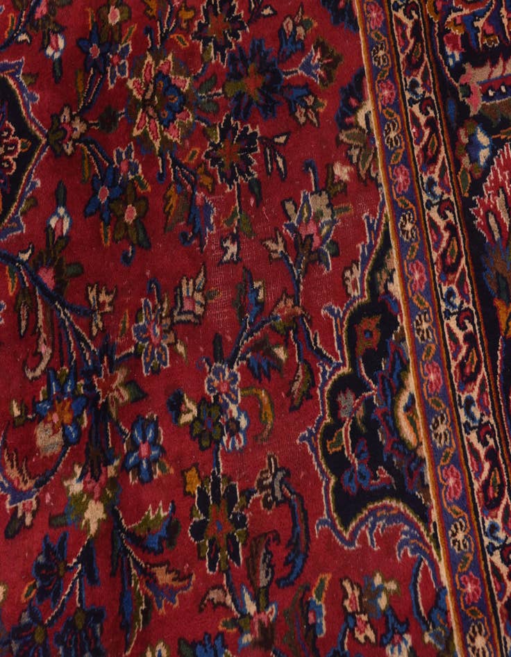 Detail image of  9' 8 x 12' 10  Hand Knotted Mashad Persian Wool Rug