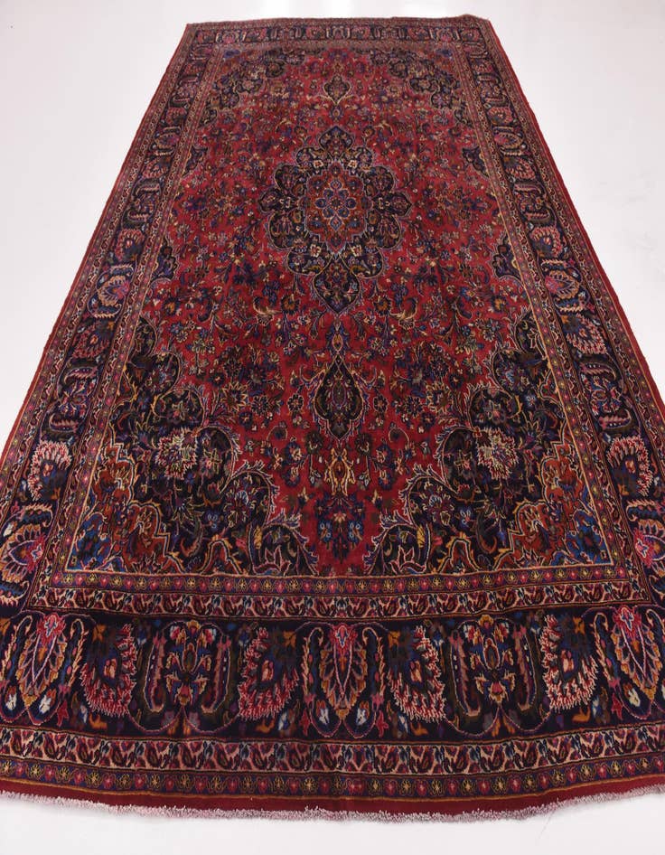 Detail image of  9' 8 x 12' 10  Hand Knotted Mashad Persian Wool Rug