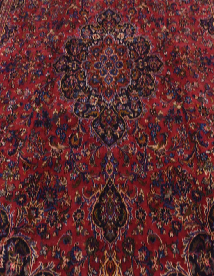 Detail image of  9' 8 x 12' 10  Hand Knotted Mashad Persian Wool Rug