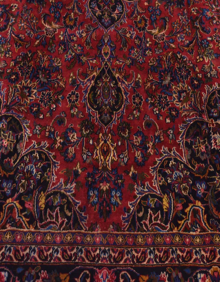 Detail image of  9' 8 x 12' 10  Hand Knotted Mashad Persian Wool Rug