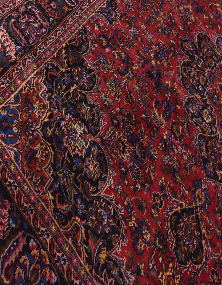 Detail image of  9' 8 x 12' 10  Hand Knotted Mashad Persian Wool Rug