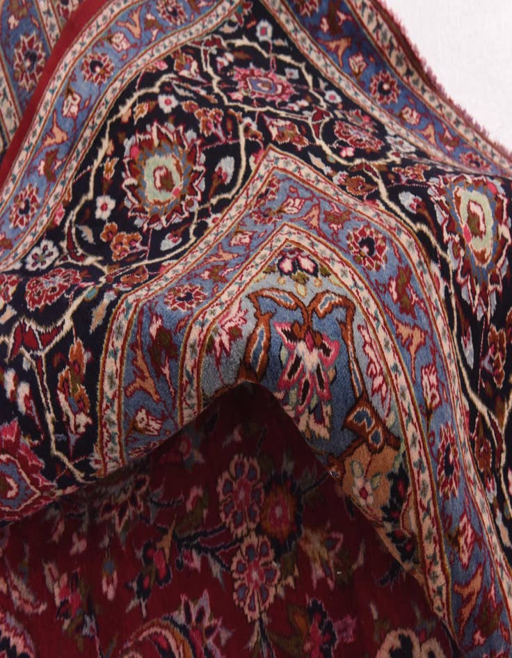 Detail image of  9' 9 x 12' 9  Hand Knotted Mashad Persian Wool Rug
