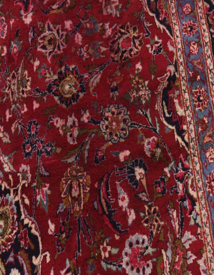 Detail image of  9' 9 x 12' 9  Hand Knotted Mashad Persian Wool Rug