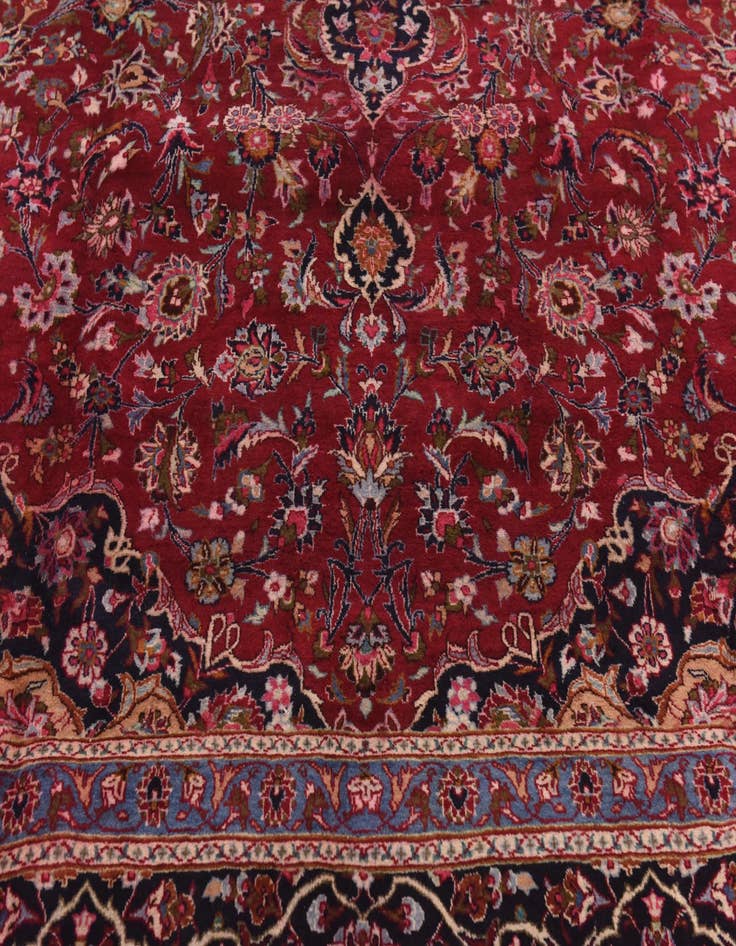 Detail image of  9' 9 x 12' 9  Hand Knotted Mashad Persian Wool Rug