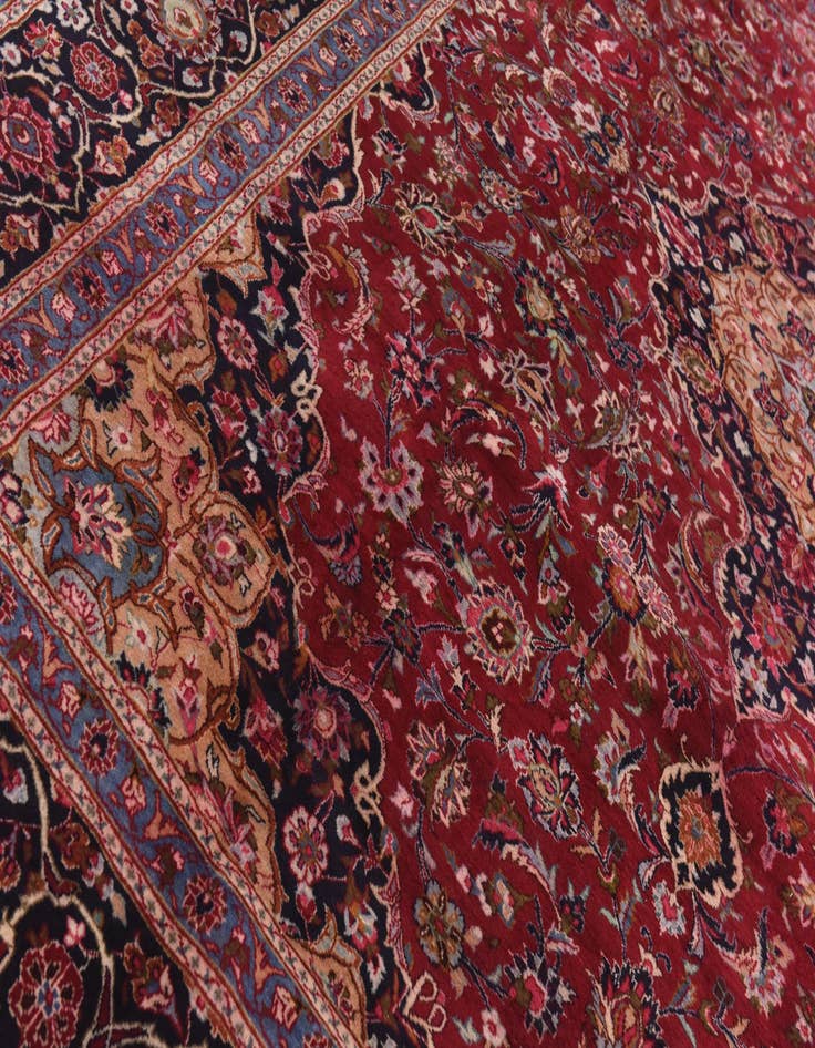 Detail image of  9' 9 x 12' 9  Hand Knotted Mashad Persian Wool Rug