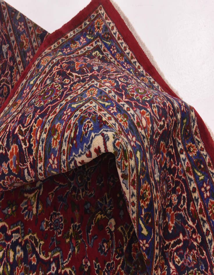 Detail image of  9' 9 x 12' 9  Hand Knotted Mashad Persian Wool Rug