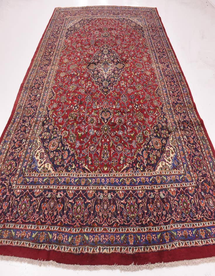 Detail image of  9' 9 x 12' 9  Hand Knotted Mashad Persian Wool Rug