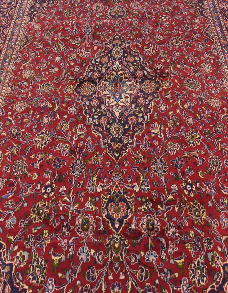 Detail image of  9' 9 x 12' 9  Hand Knotted Mashad Persian Wool Rug