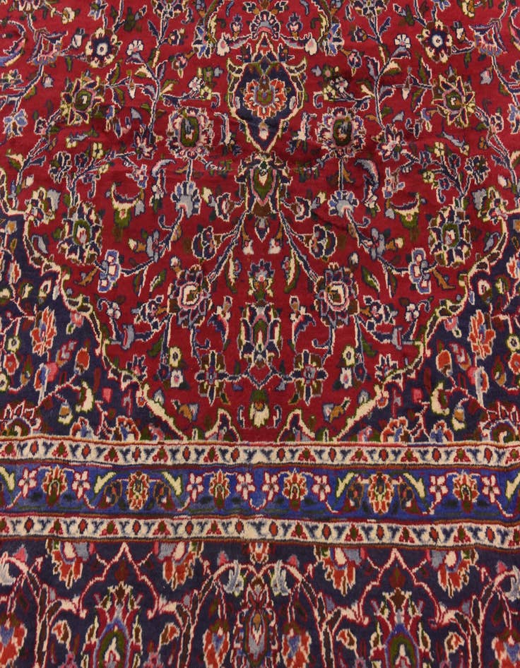 Detail image of  9' 9 x 12' 9  Hand Knotted Mashad Persian Wool Rug