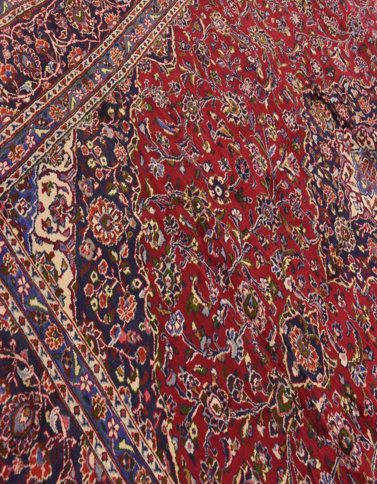 Detail image of  9' 9 x 12' 9  Hand Knotted Mashad Persian Wool Rug