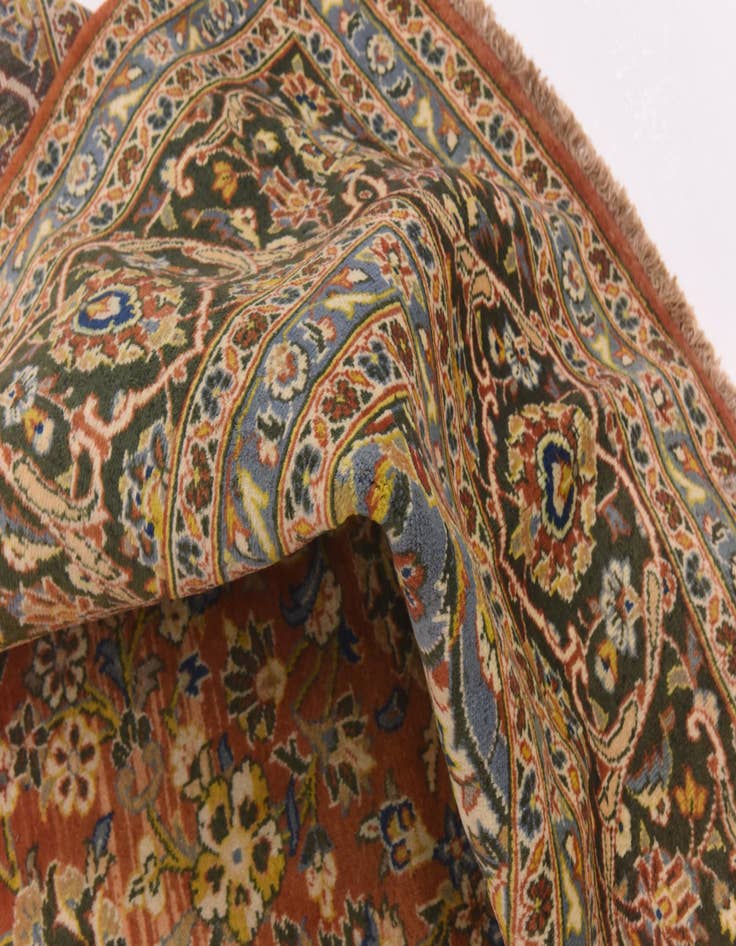 Detail image of  9' 9 x 12' 5  Hand Knotted Mashad Persian Wool Rug