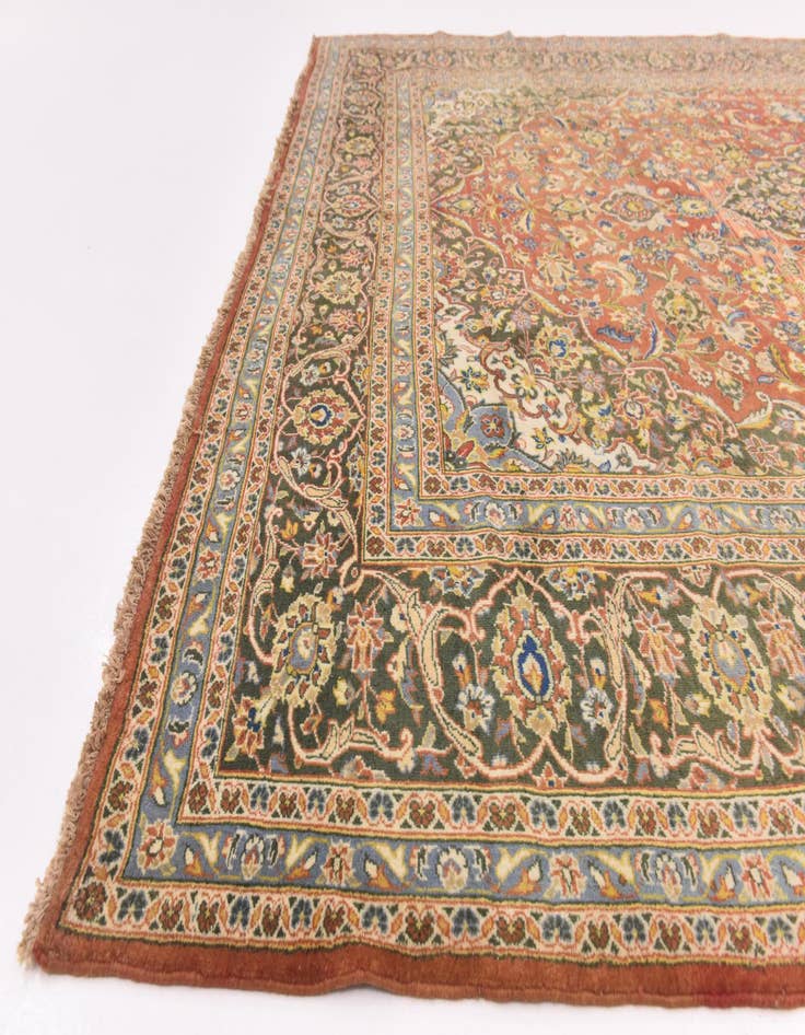 Detail image of  9' 9 x 12' 5  Hand Knotted Mashad Persian Wool Rug