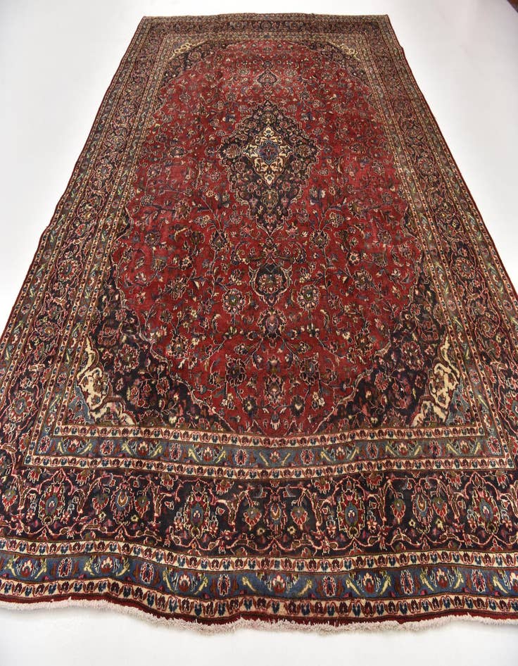 Detail image of  9' 10 x 12' 7  Hand Knotted Mashad Persian Wool Rug