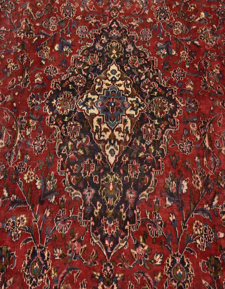Detail image of  9' 10 x 12' 7  Hand Knotted Mashad Persian Wool Rug
