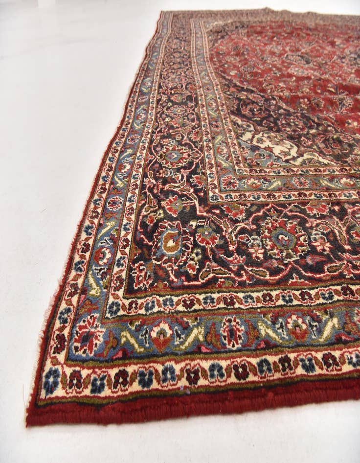 Detail image of  9' 10 x 12' 7  Hand Knotted Mashad Persian Wool Rug