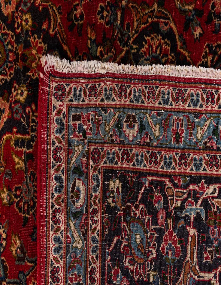 Detail image of  9' 6 x 12' 10  Hand Knotted Mashad Persian Wool Rug