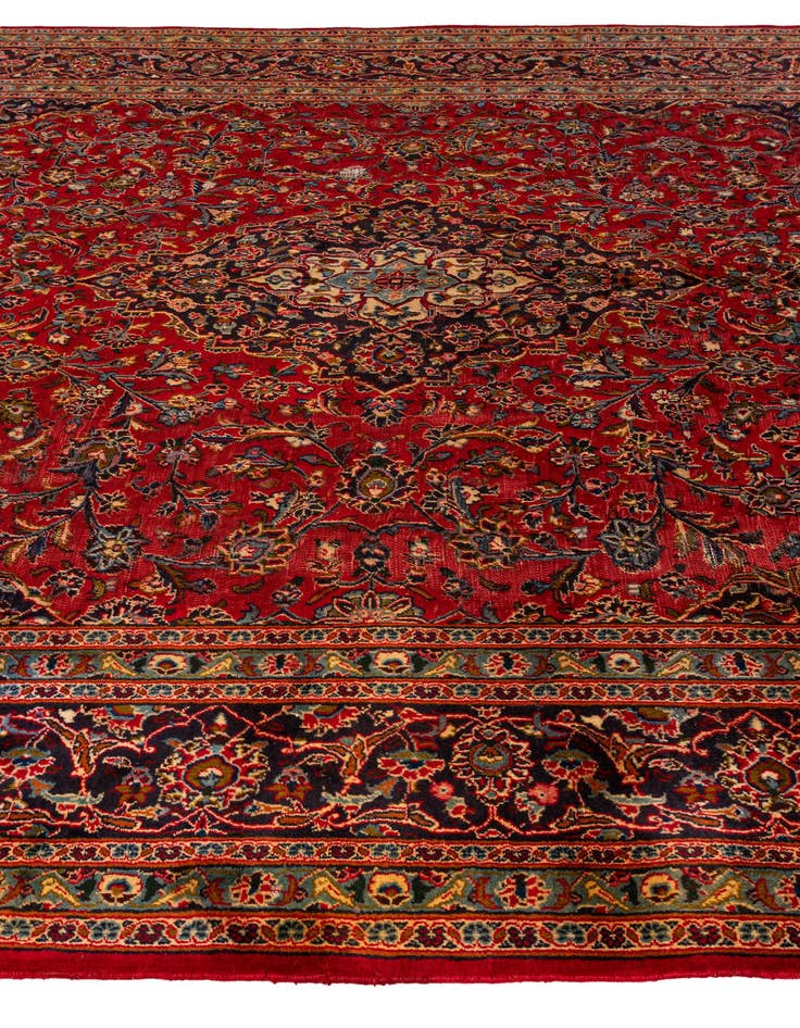 Detail image of  9' 6 x 12' 10  Hand Knotted Mashad Persian Wool Rug