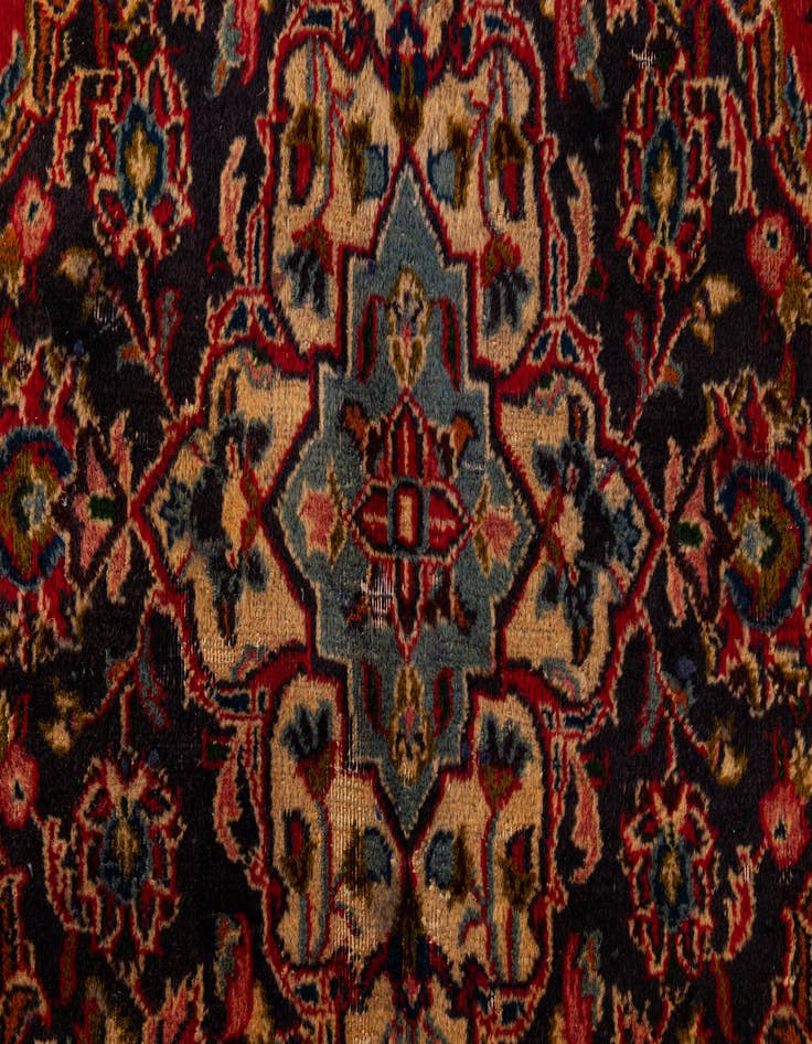 Detail image of  9' 6 x 12' 10  Hand Knotted Mashad Persian Wool Rug