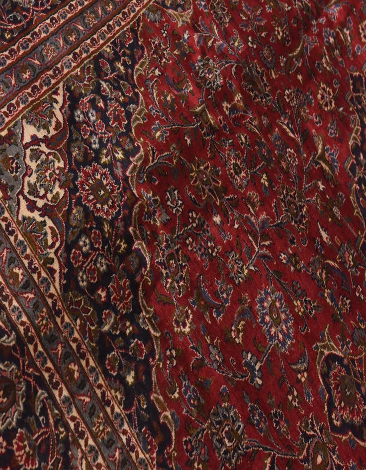Detail image of  9' 7 x 12' 4  Hand Knotted Mashad Persian Wool Rug