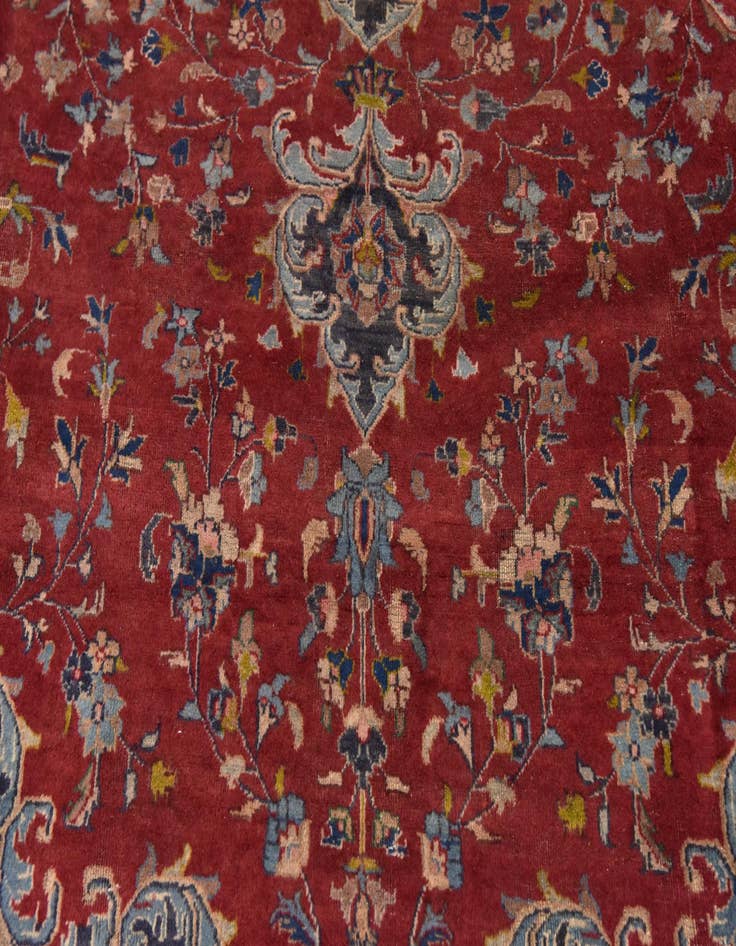 Detail image of  9' 8 x 12' 7  Hand Knotted Mashad Persian Wool Rug