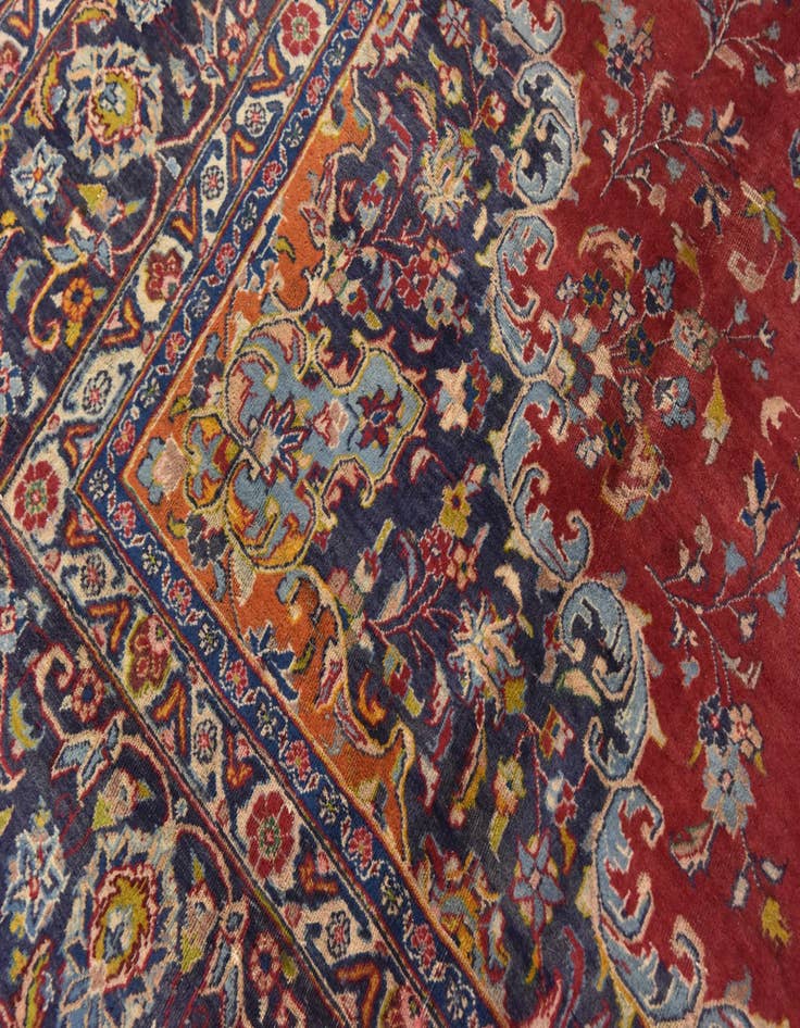 Detail image of  9' 8 x 12' 7  Hand Knotted Mashad Persian Wool Rug