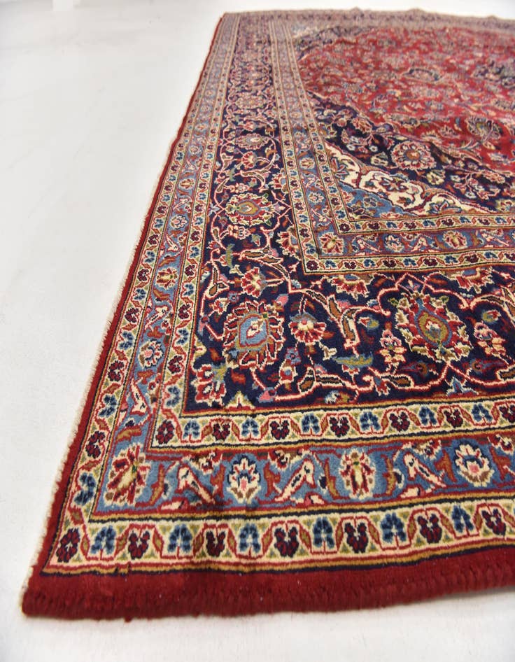 Detail image of  9' 9 x 12' 6  Hand Knotted Mashad Persian Wool Rug