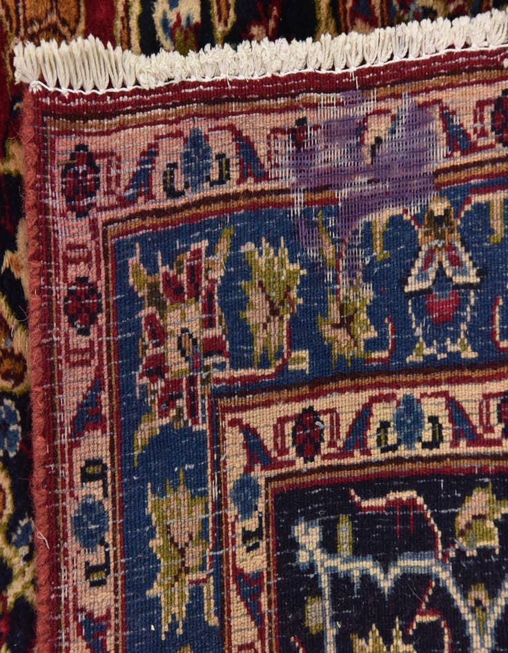 Detail image of  9' 8 x 12' 8  Hand Knotted Mashad Persian Wool Rug