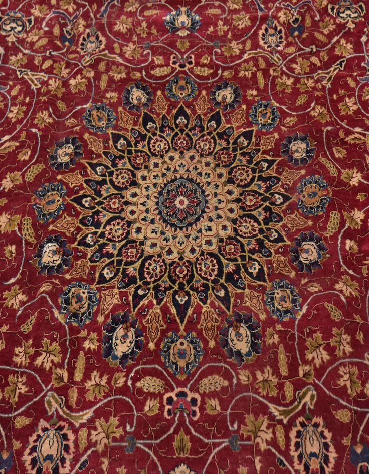 Detail image of  9' 8 x 12' 8  Hand Knotted Mashad Persian Wool Rug