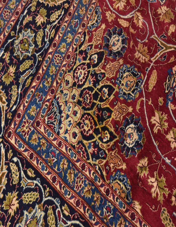 Detail image of  9' 8 x 12' 8  Hand Knotted Mashad Persian Wool Rug
