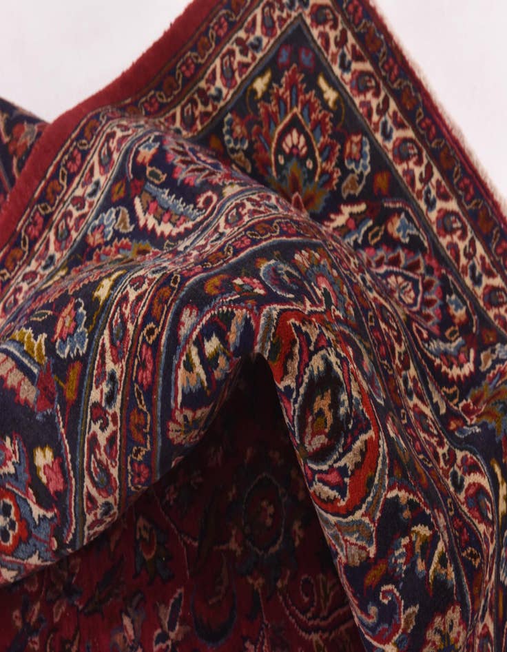 Detail image of  9' 8 x 12' 7  Hand Knotted Mashad Persian Wool Rug