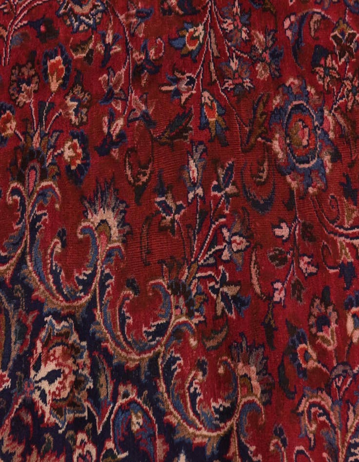 Detail image of  9' 8 x 12' 7  Hand Knotted Mashad Persian Wool Rug