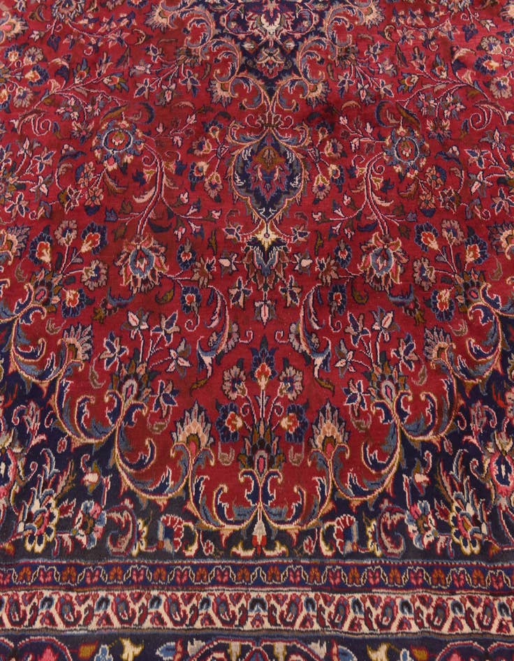 Detail image of  9' 8 x 12' 7  Hand Knotted Mashad Persian Wool Rug