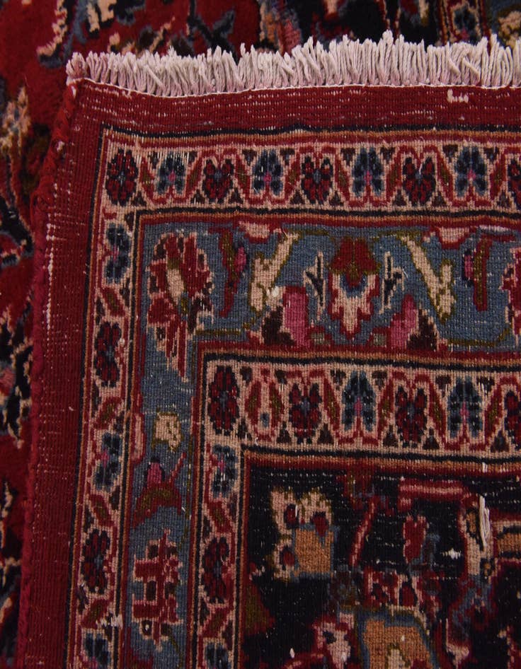 Detail image of  9' 6 x 12' 4  Hand Knotted Mashad Persian Wool Rug