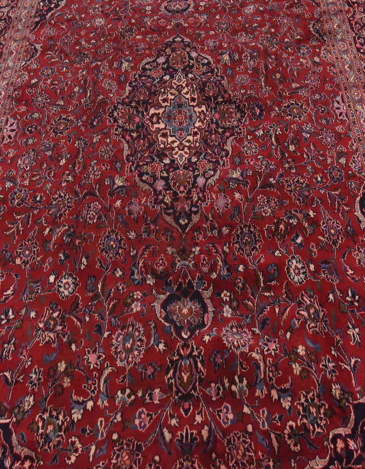 Detail image of  9' 6 x 12' 4  Hand Knotted Mashad Persian Wool Rug