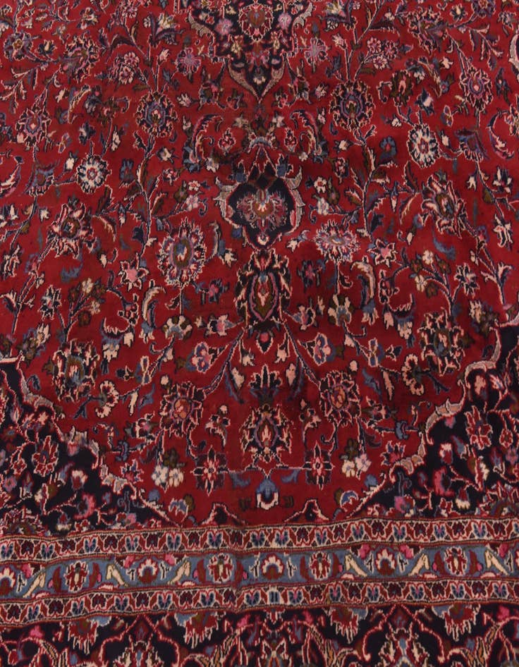 Detail image of  9' 6 x 12' 4  Hand Knotted Mashad Persian Wool Rug